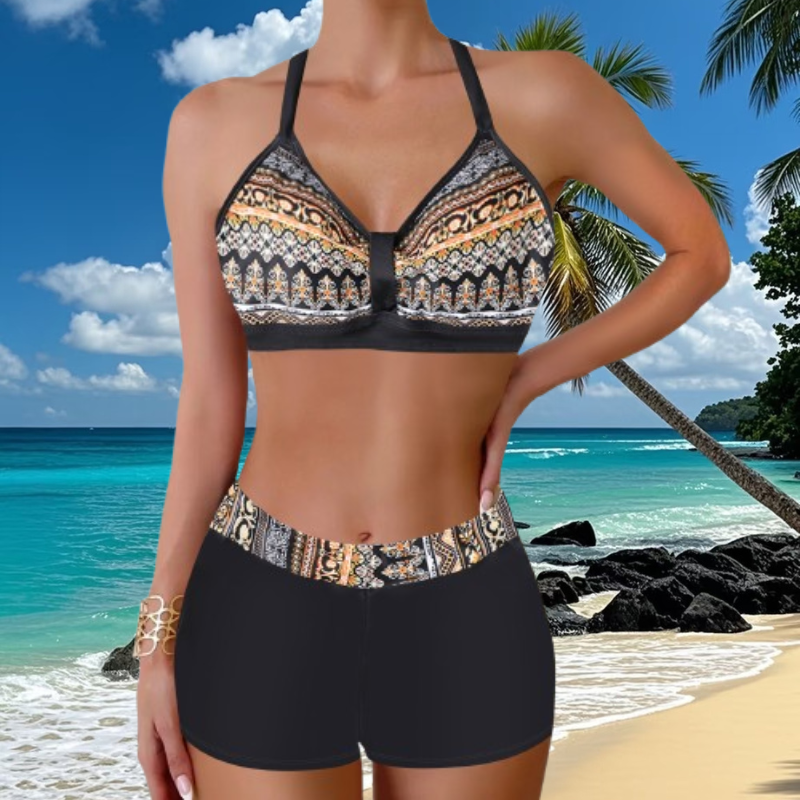 🏖️👙🌴【S-5XL】Set de costum de baie cu imprimeu pentru plajă și vacanță.