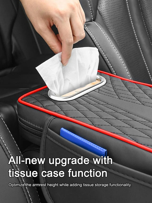 👏🚗 Večnamenska usnjena škatla za naslon za roke tri v enem--Večnamensko in praktično