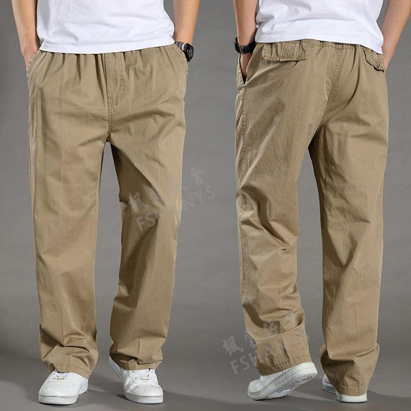 👖👍【50-130KG】2025 noi pantaloni drepti casual pentru bărbați de mărime mare