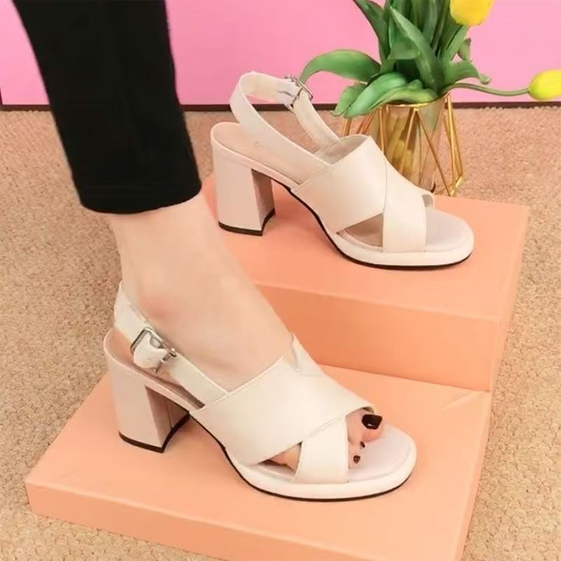 ✨【35-40】👡Sandale elegante și confortabile cu toc gros, un articol indispensabil pentru primăvară și vară.