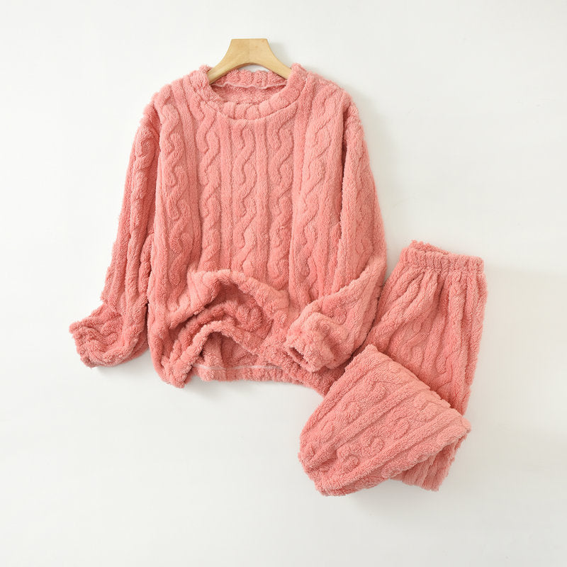 🌺【45-90kg】✨ Dámska mäkká a pohodlná teplá zimná pyžamová súprava