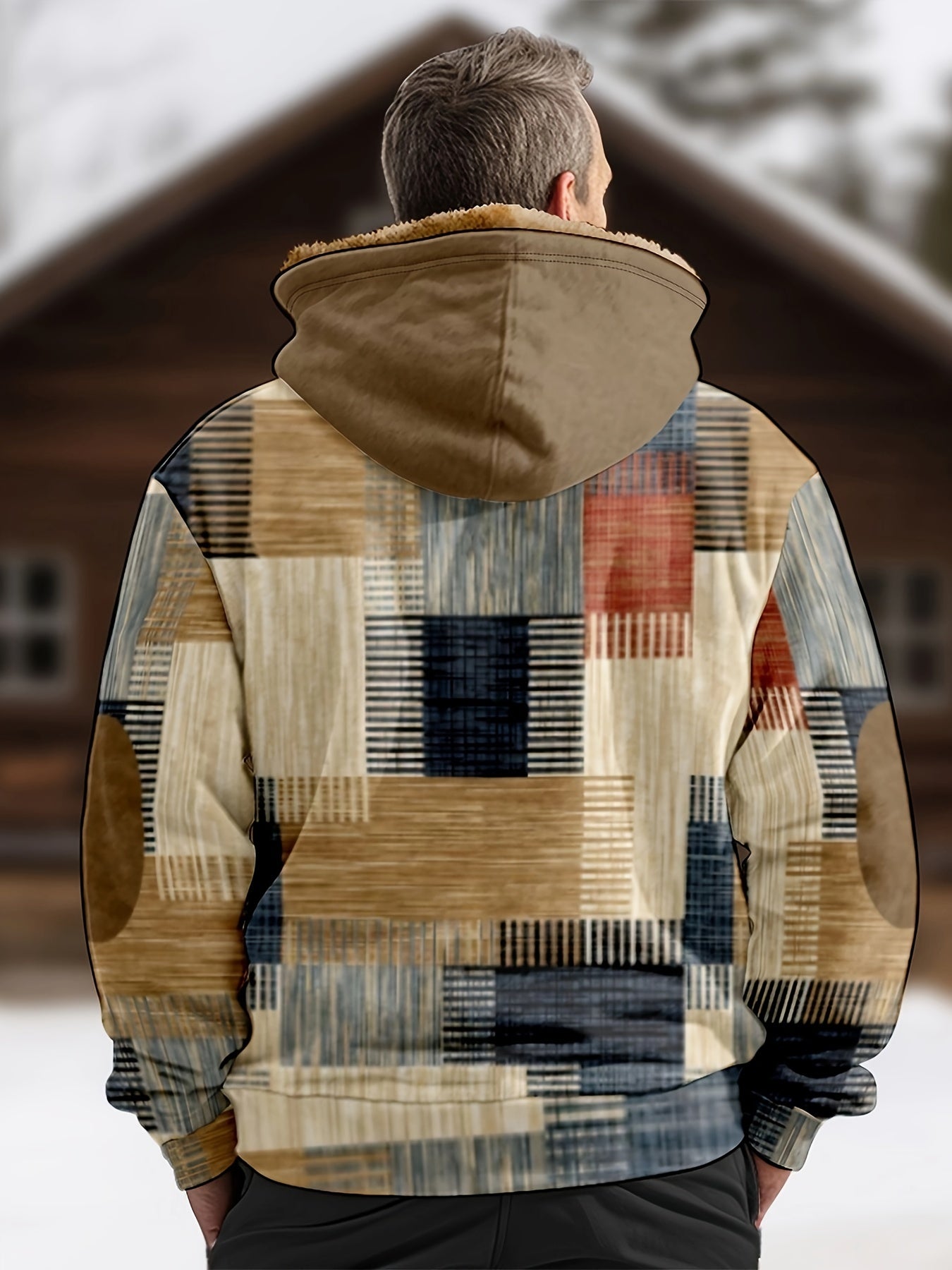 ✨👔【S-4XL】Podzimní a zimní ležérní pánský kabát s tlustým sametem a teplou kapucí z jehněčí vlny