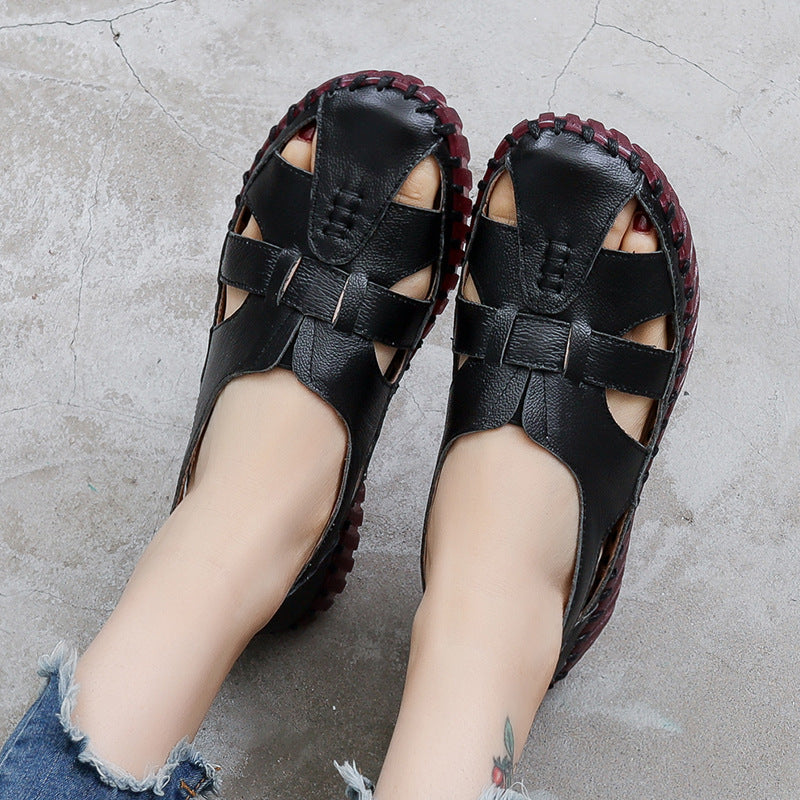 ❤️🥿【35-41】Sandale plate pentru femei din piele moale de piele goală💥