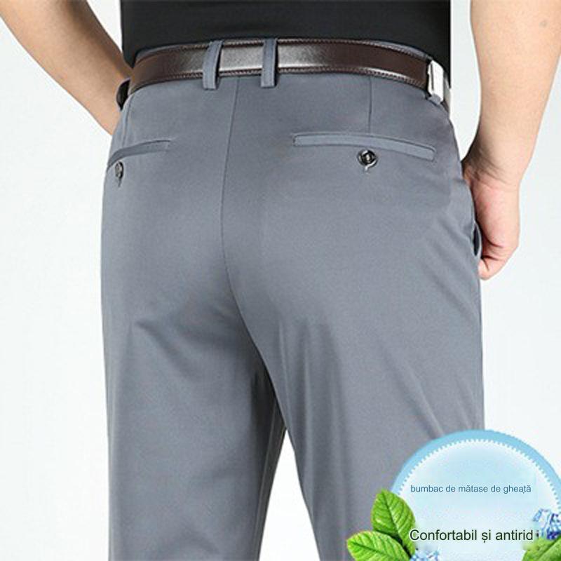 💨👖 Pantaloni business casual slim-fit de vară cu picioare drepte, picioare largi și pantaloni elastici.