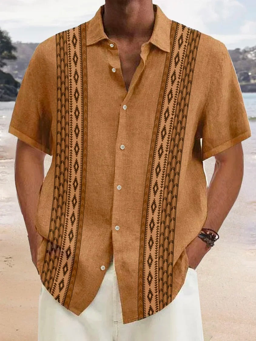 🎉👔【S-5XL】 Cămașă de vară cu mâneci scurte pentru bărbați cu rever