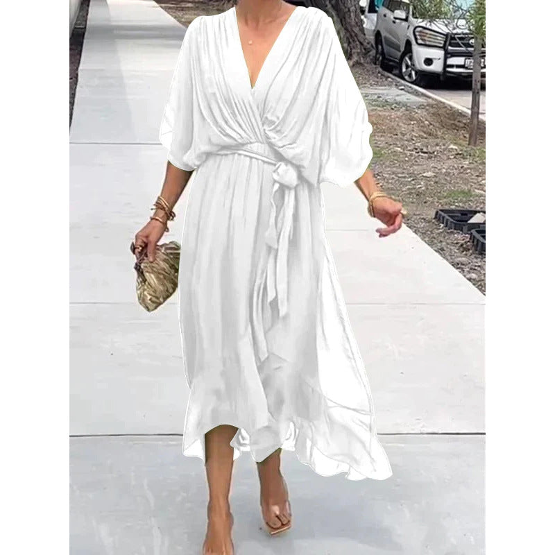 👗 Model nou pentru primăvara. [S-5XL] Rochie confecționată din șifon moale.