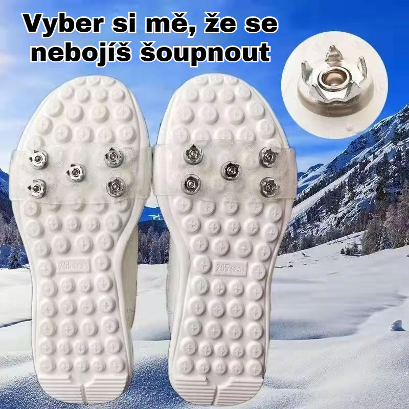 👴🚶🏔️Kupte 2 a dostanete 2 zdarma🔥Neviditelné 5zubé protiskluzové návleky na mačky, průhledné venkovní návleky na sněhovou turistiku, horolezectví, horolezectví, zimní ledový povrch, nezbytný pro seniory.