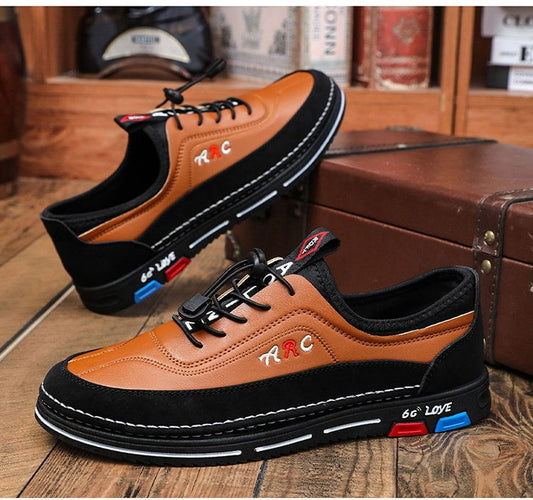 🔥Cele mai bune produse noi🔥【39-48】Pantofi bărbătești casual de afaceri din piele impermeabili și rezistenți la pete, cu talpă moale, confortabili la purtare