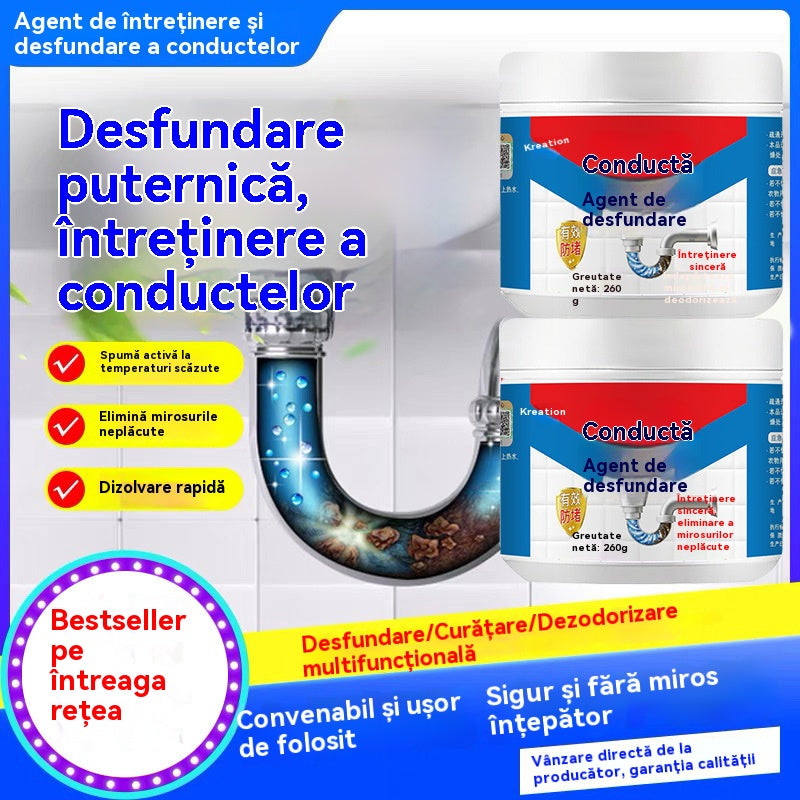🛒【Cumpără 1, primești 1 gratis】Instrument puternic pentru desfundarea țevilor | Dizolvă cu ușurință blocajele de ulei, toalete și bucătării! Deodorizează dintr-o singură mișcare!