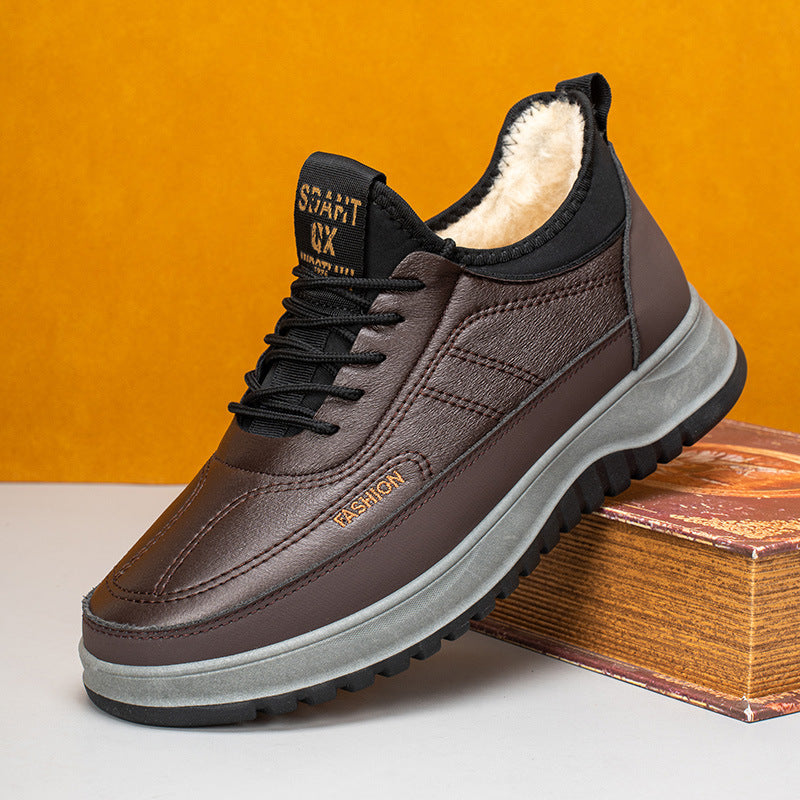 ⛄🥾【39-45】Pánská zimní sportovní obuv pro volný čas, pravá kůže, voděodolná, s měkkou podrážkou a sametem