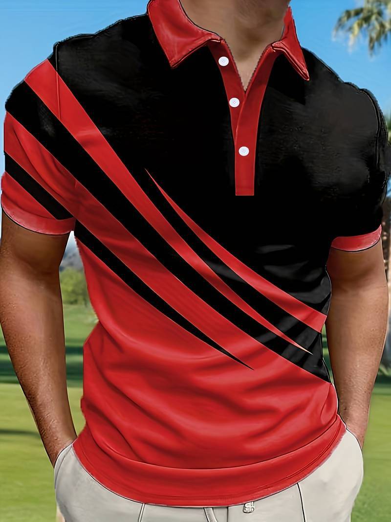 👔 Tricou polo la modă pentru bărbați cu model imprimat 3D