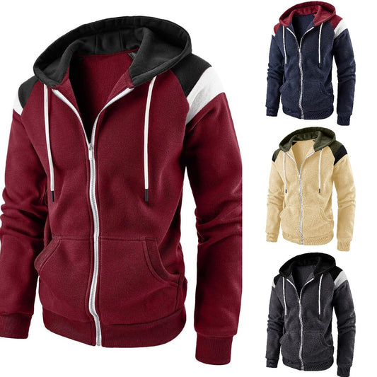 ✨😎【M-3XL】Nová pánska mikina s kontrastnými farbami, módna a ležérna športová blúza