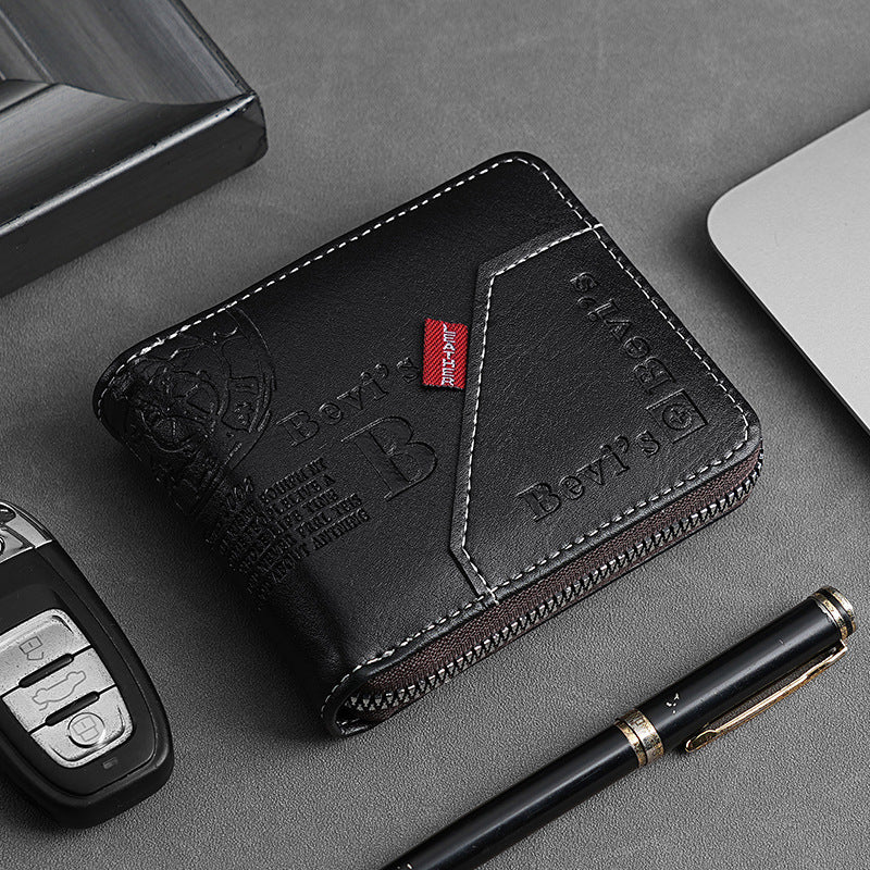 🔥🔥【Kupte 1 a získejte 1 zdarma】Nová a stylová pánská krátká peněženka na zip v retro stylu.