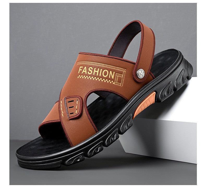 👍【38-44】Sandale confortabile pentru bărbați din piele, cu talpă moale