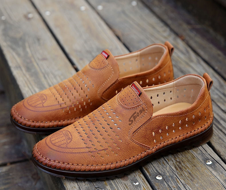 👟Pantofi casual din piele naturală pentru bărbați, lucrați manual