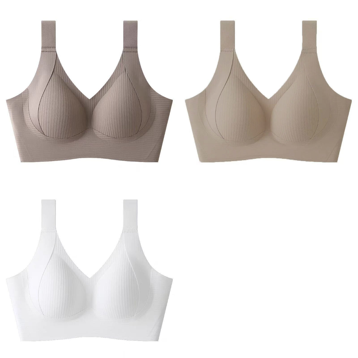 😍【Balení 3 kusů】Dámská bezešvá podprsenka pro plnoštíhlé ❤️【40-95 kg】