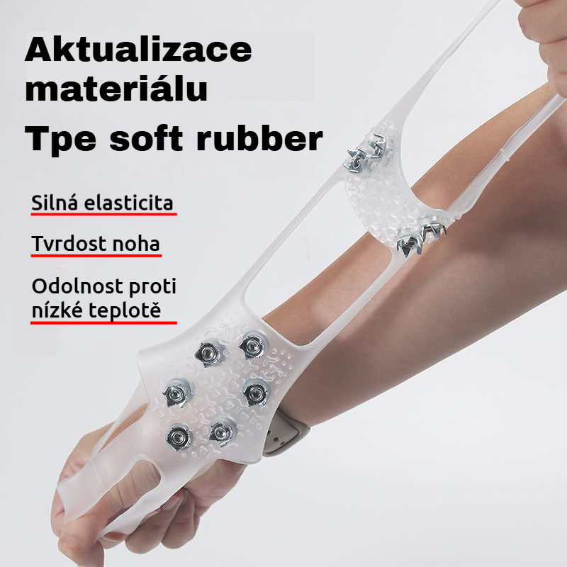 👴🚶🏔️Kupte 2 a dostanete 2 zdarma🔥Neviditelné 5zubé protiskluzové návleky na mačky, průhledné venkovní návleky na sněhovou turistiku, horolezectví, horolezectví, zimní ledový povrch, nezbytný pro seniory.