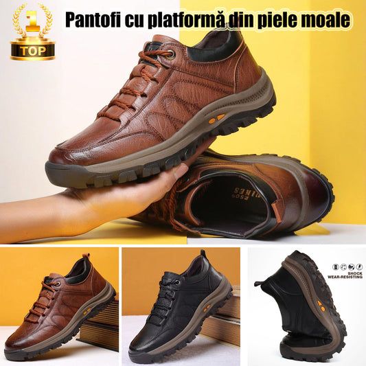 😎👍[39-48] Pánské ležérní boty na platformě z měkké kůže, pohodlné, prodyšné a nedusné.