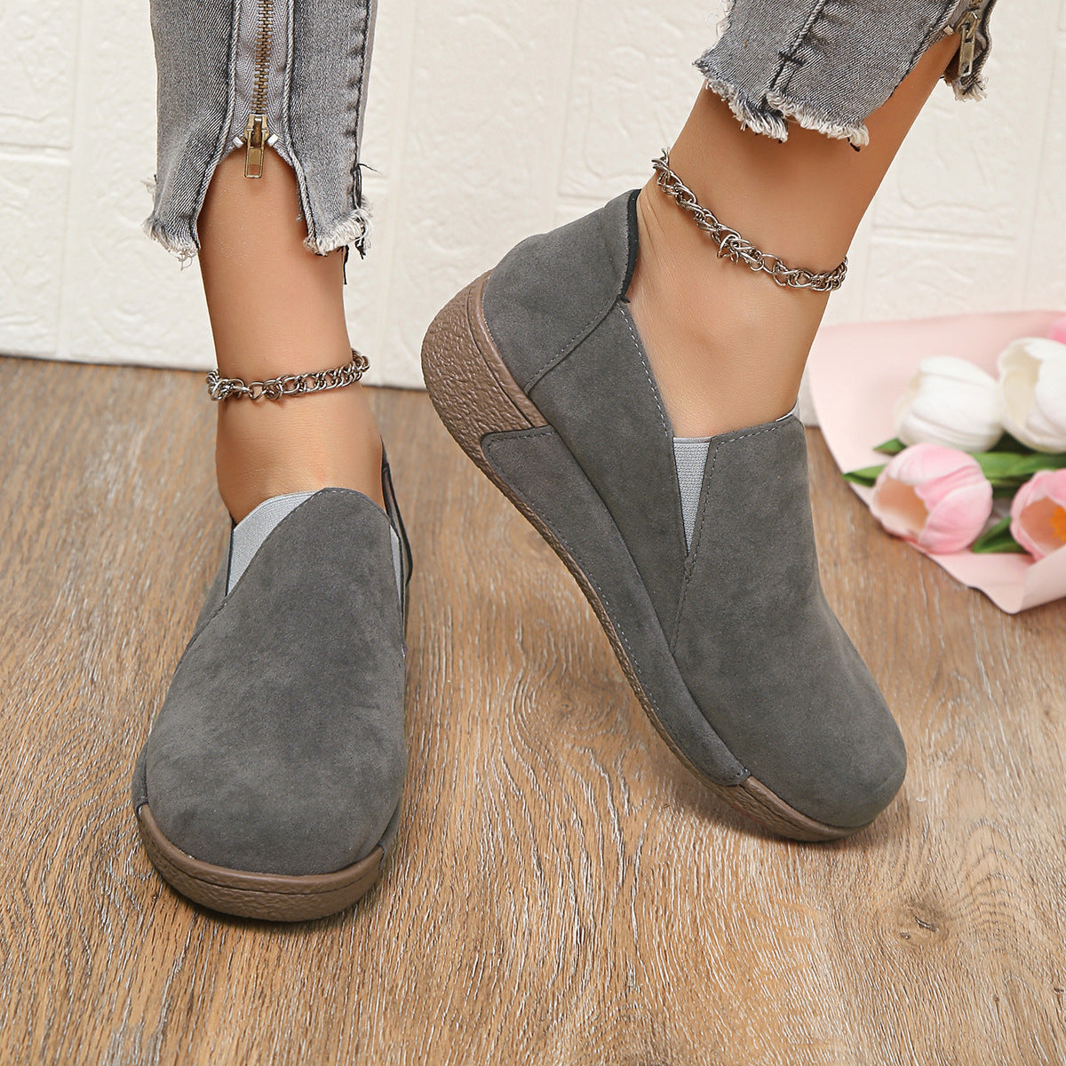 👡Νέα φθινοπωρινά γυναικεία δερμάτινα casual παπούτσια