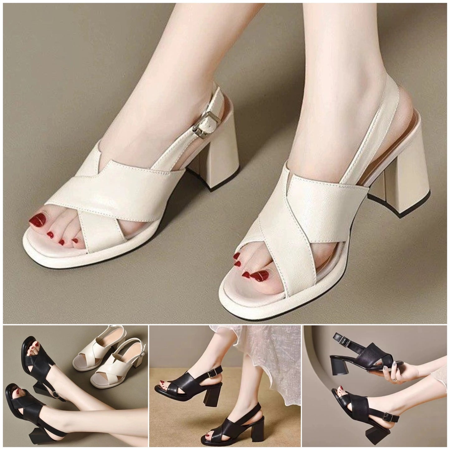 ✨【35-40】👡Sandale elegante și confortabile cu toc gros, un articol indispensabil pentru primăvară și vară.