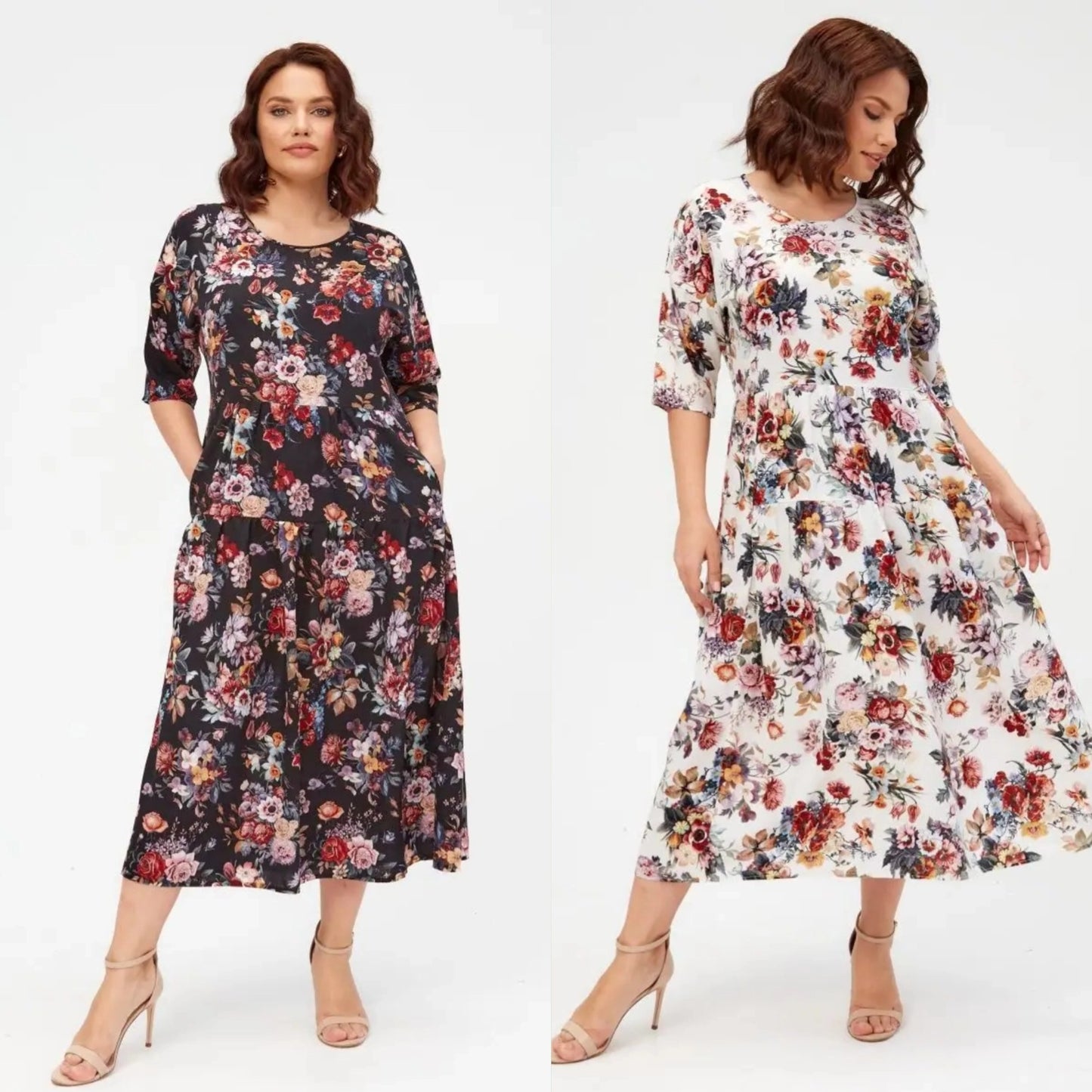 ✨👗【S-5XL】Rochie elegantă și nouă din șifon cu imprimeu.