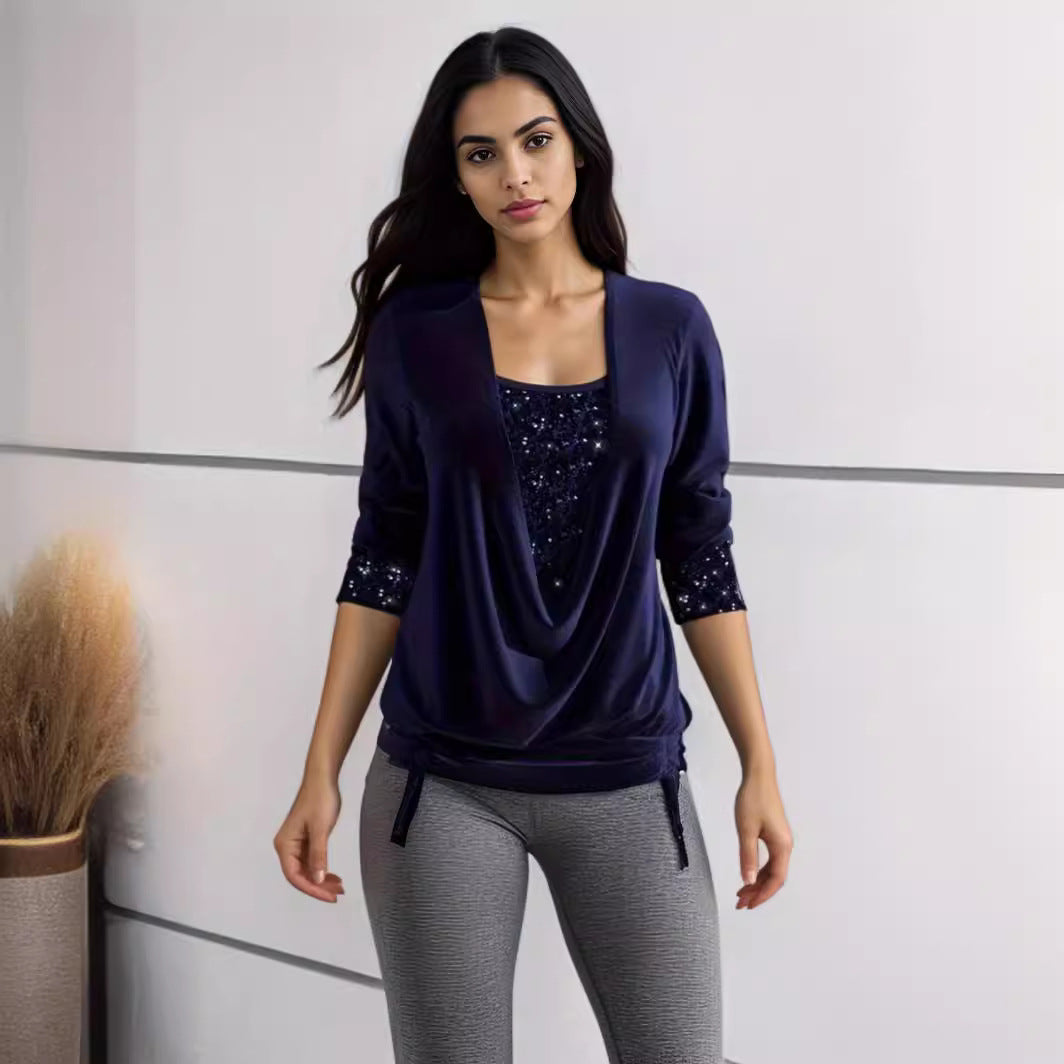 🎀 Nová dvoudílná sada s dlouhým rukávem Dámský top