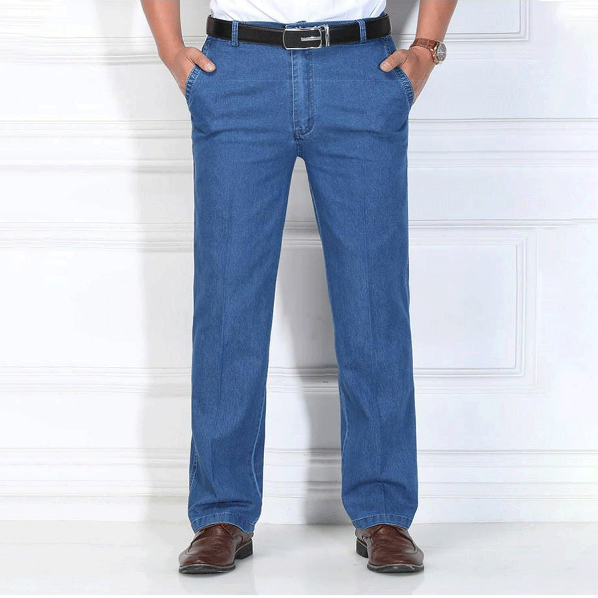 🙋‍♂️👖 Nové pánske elastické priedušné džínsy s vysokým pásom