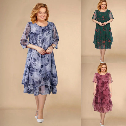 👗🌺【L-5XL】Noua rochie florala din sifon de vara.