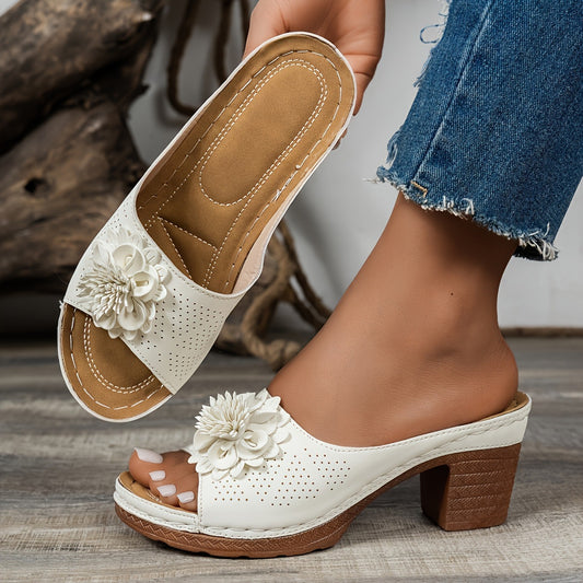 🎁👡 Femeii Chunky Heel Papuci de casă.