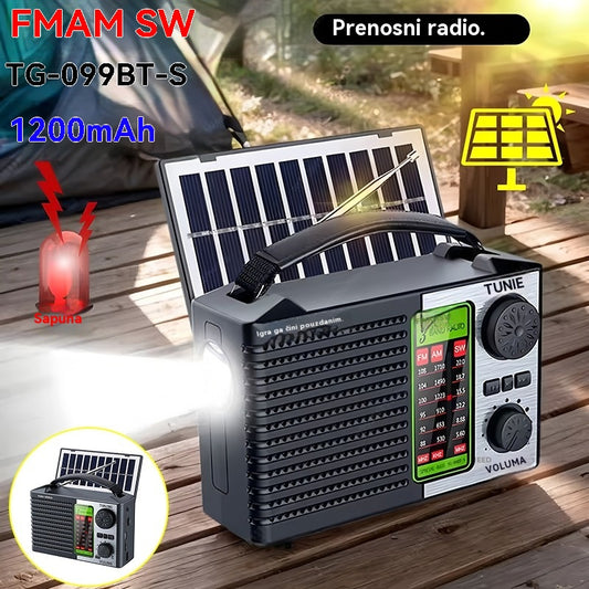 💥🏕️ Víceúčelové přenosné rádio, AM rádio, stabilní Bluetooth karta, vícepásmový zvuk