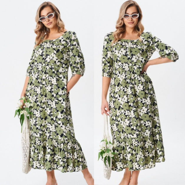 👗💕【S-5XL】Rochie lejeră din bumbac, mărimi mari | Confortabilă, vaporoasă, perfectă pentru vară