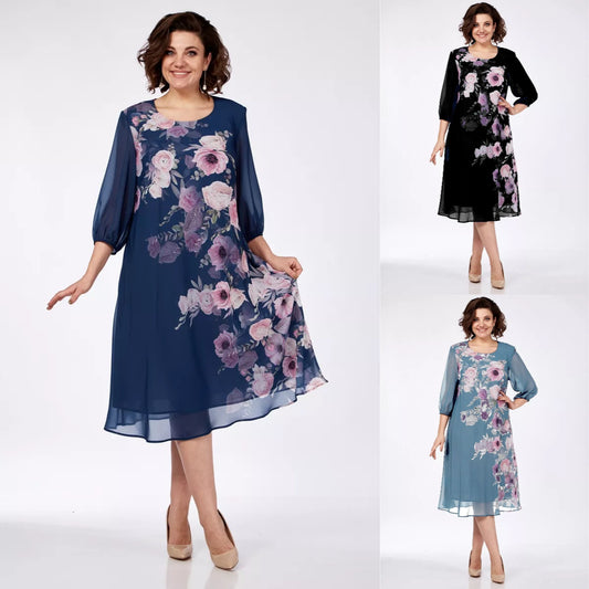 🌸💕【S-5XL】Elegantné jarné kvetinové šaty 