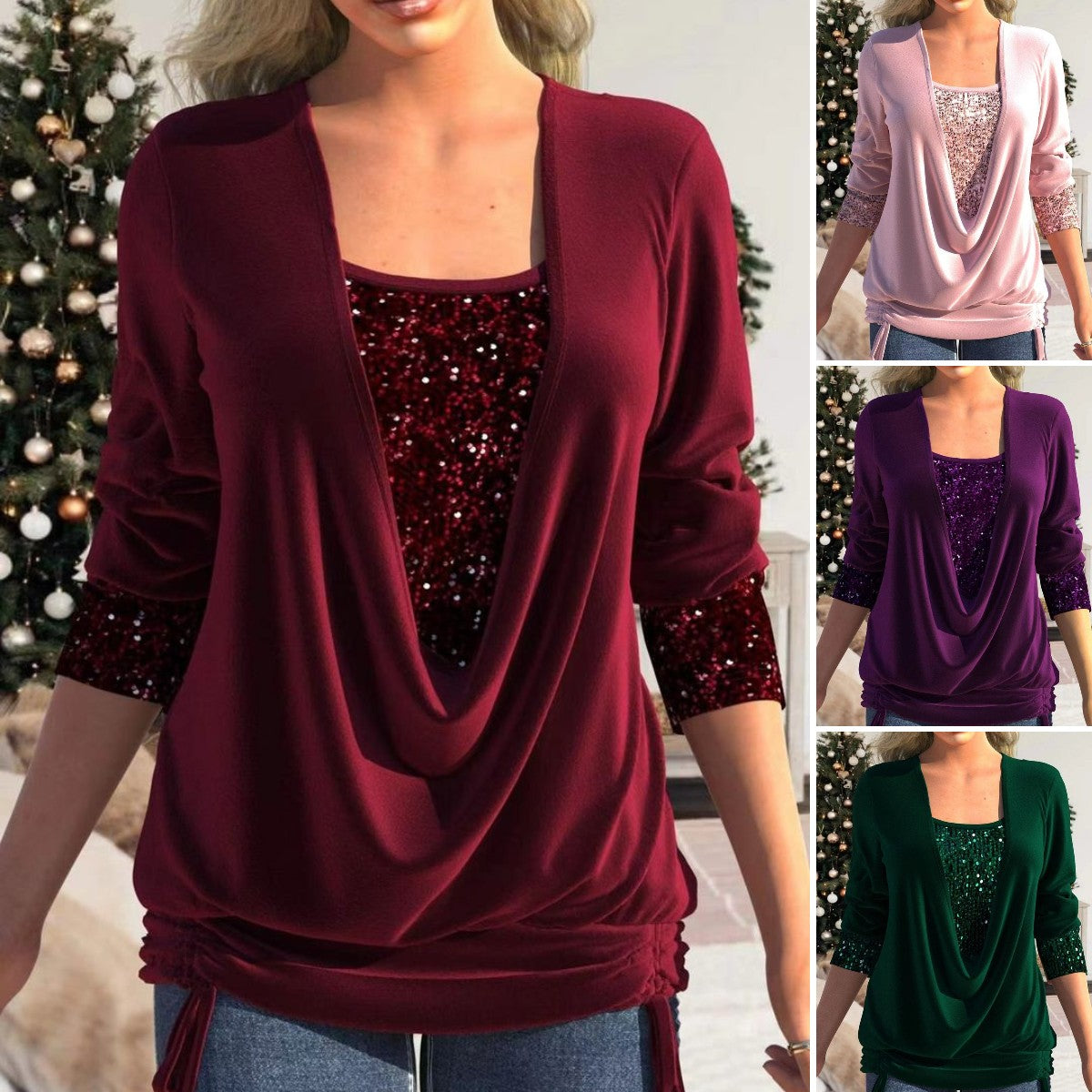 🎀 Nová dvoudílná sada s dlouhým rukávem Dámský top