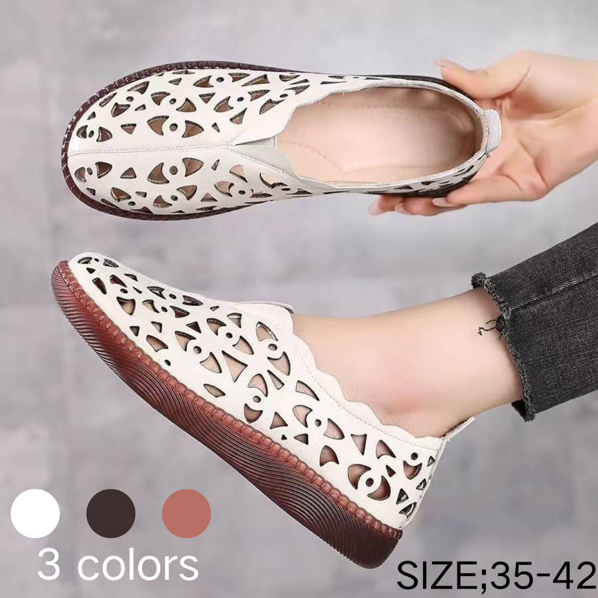🔥【35-42】Pantofi de damă retro retro respirabili cu vârf rotund