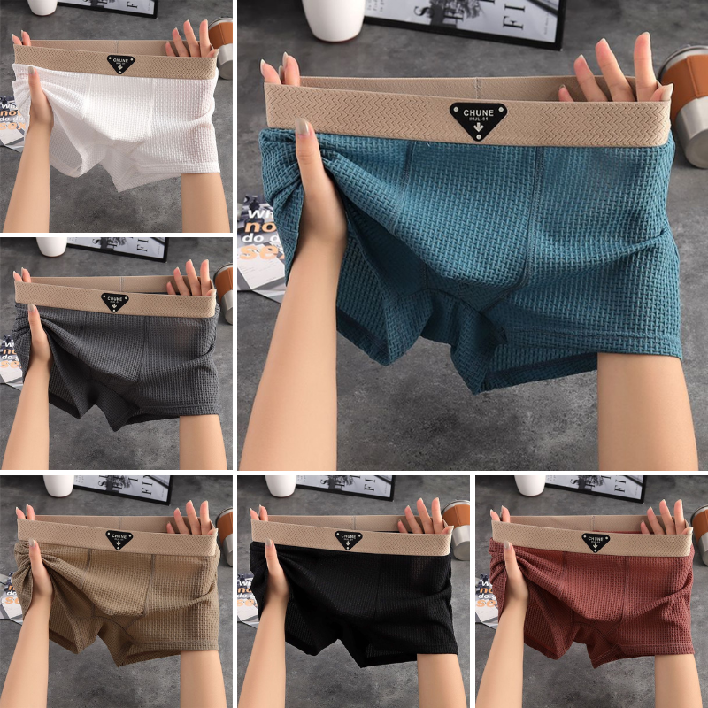 🧊🩲(6 bucăți) Lenjerie intimă subțire și respirabilă pentru bărbați, din mătase glacială de vară