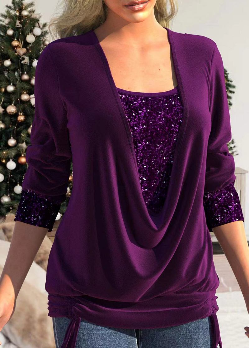 🎁【✨ Vroče】【M-5XL】Nov dvodelni ženski top z dolgimi rokavi