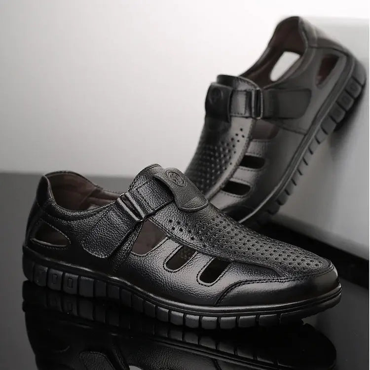 💁‍♂️👞 Moški zračni poletni sandali iz pravega usnja