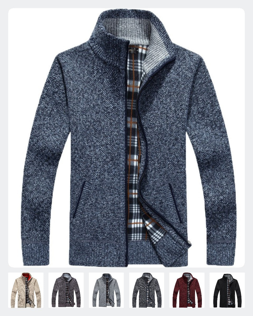 🍁 [M~3XL] Nov jesenski in zimski moški ohlapen pulover z ovratnikom in zadrgo velika velikost
