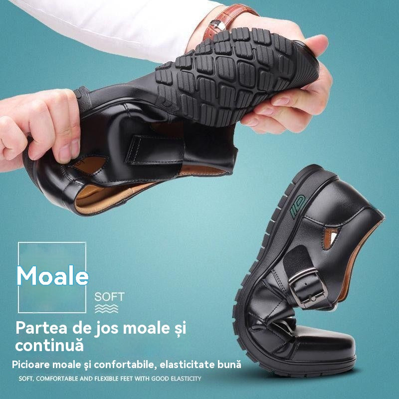 👞👍【38-44】2025 Poletni moški sandali iz kravje kože, zračni, votli, nedrseči, prosti čas.