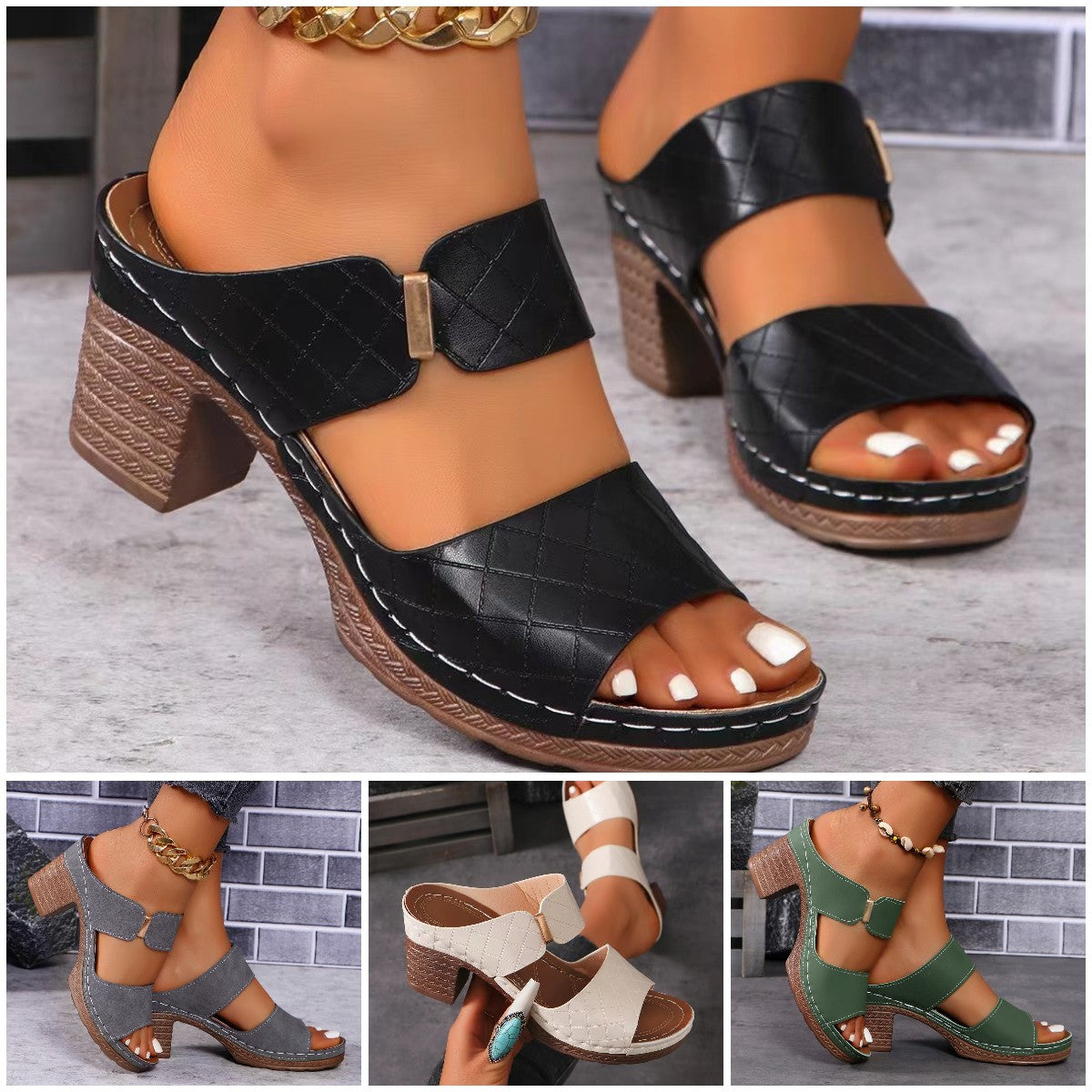 😊👡【Vânzare la cald】【36-43】 2025 noi papuci cu toc înalt