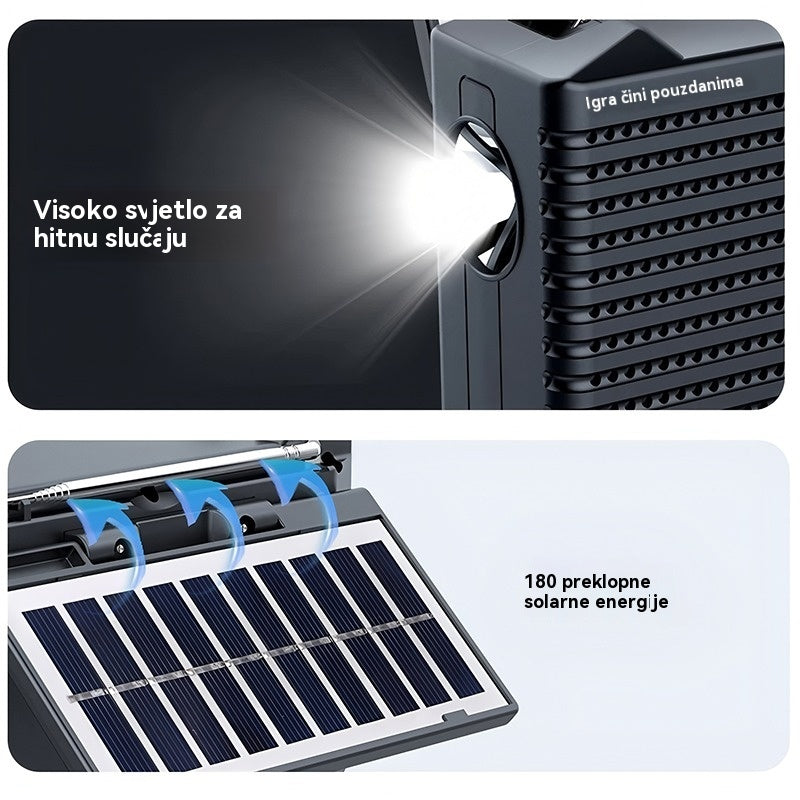 💥🏕️ Víceúčelové přenosné rádio, AM rádio, stabilní Bluetooth karta, vícepásmový zvuk