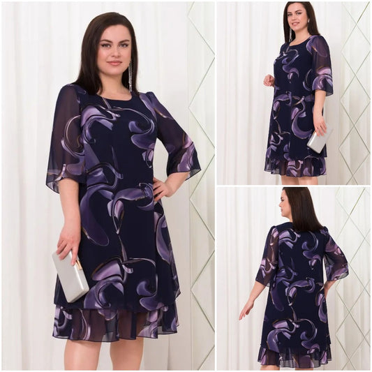 💕【S-5XL】👗Rochie noua eleganta imprimata
