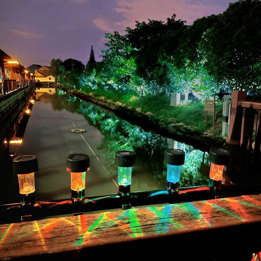 ✨✨【8 bucăți 】💡Lumini solare de grădină exterioare, lumini de gazon, iluminat decorativ