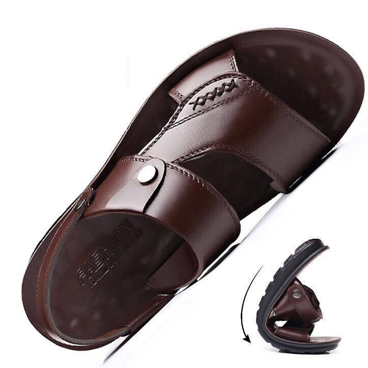 👞【39-47】Sandale noi de vară pentru bărbați, din piele, respirabile și antiderapante.
