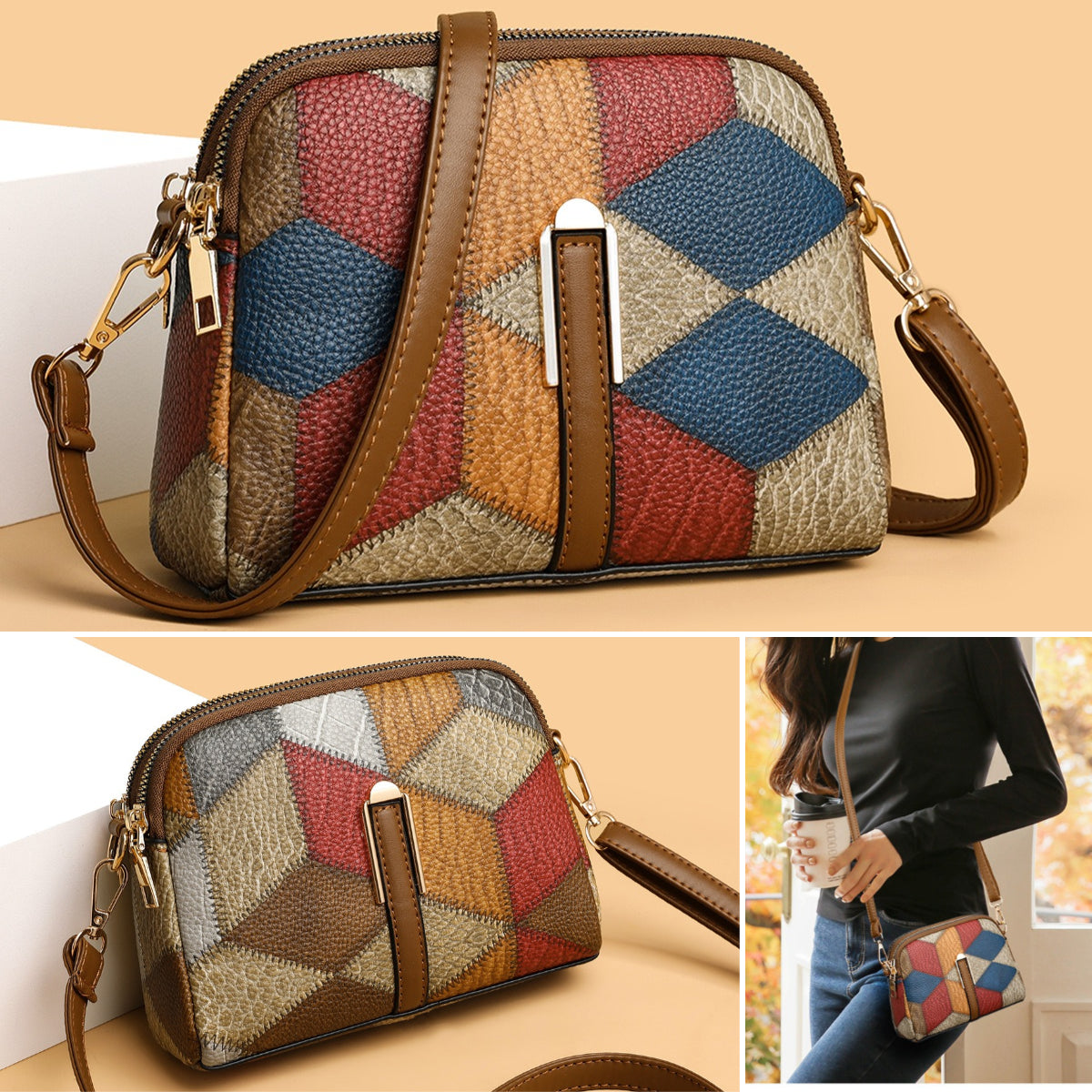 👜 New Fashion Geantă de damă în carouri în carouri