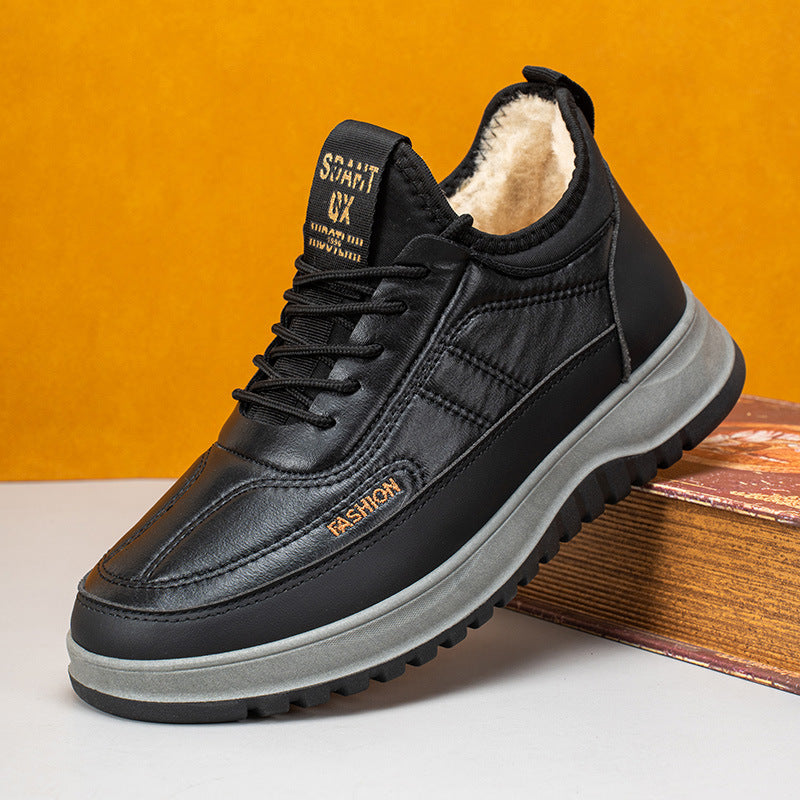 ⛄🥾【39-45】Férfi téli sportcipő szabadidőre, valódi bőrből, vízálló, puha talpú és bársonyból
