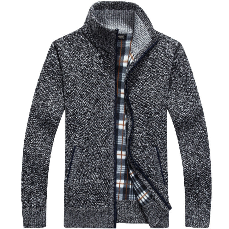 🍁 [M~3XL] Nov jesenski in zimski moški ohlapen pulover z ovratnikom in zadrgo velika velikost