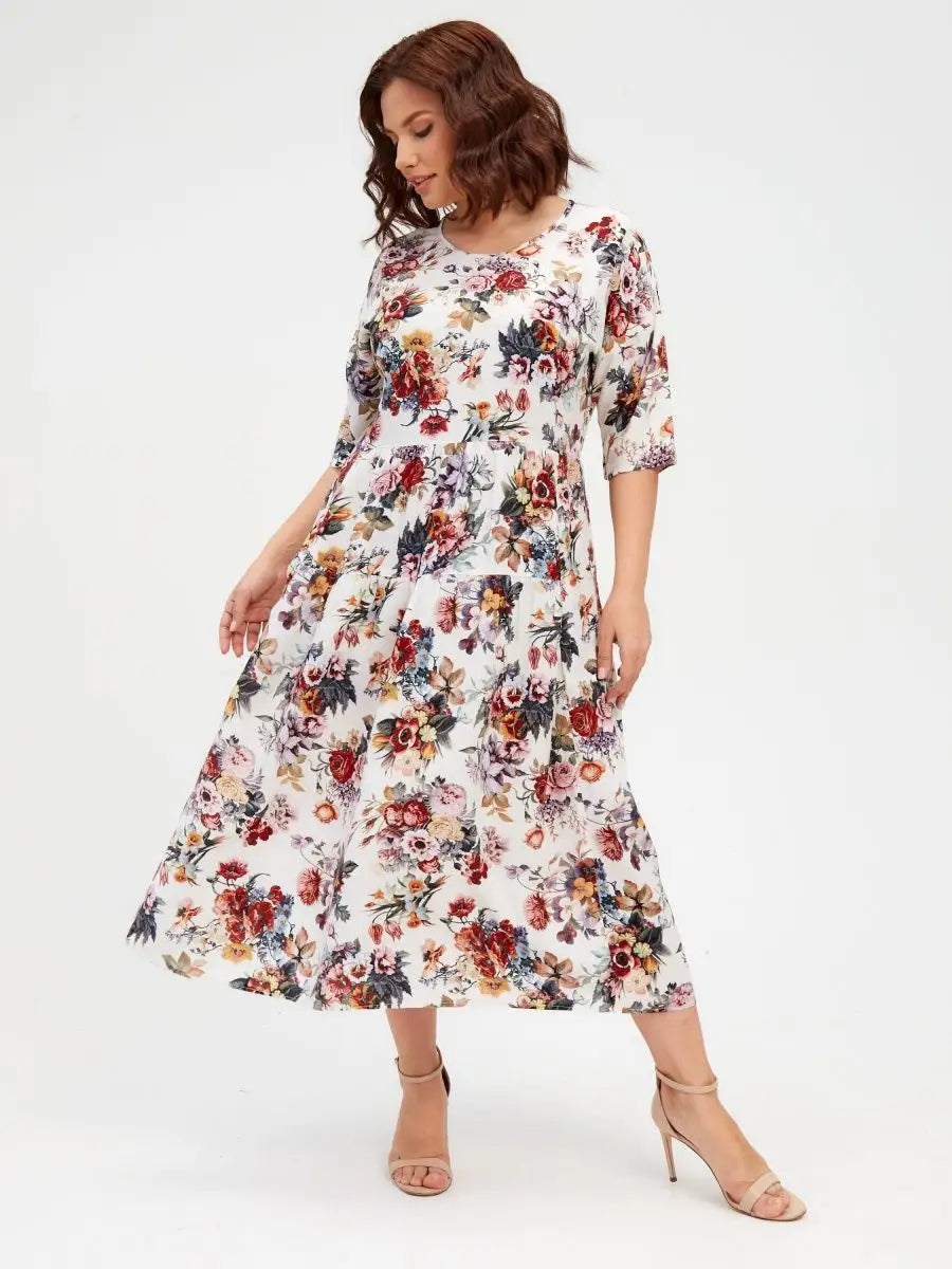 ✨👗【S-5XL】Rochie elegantă și nouă din șifon cu imprimeu.