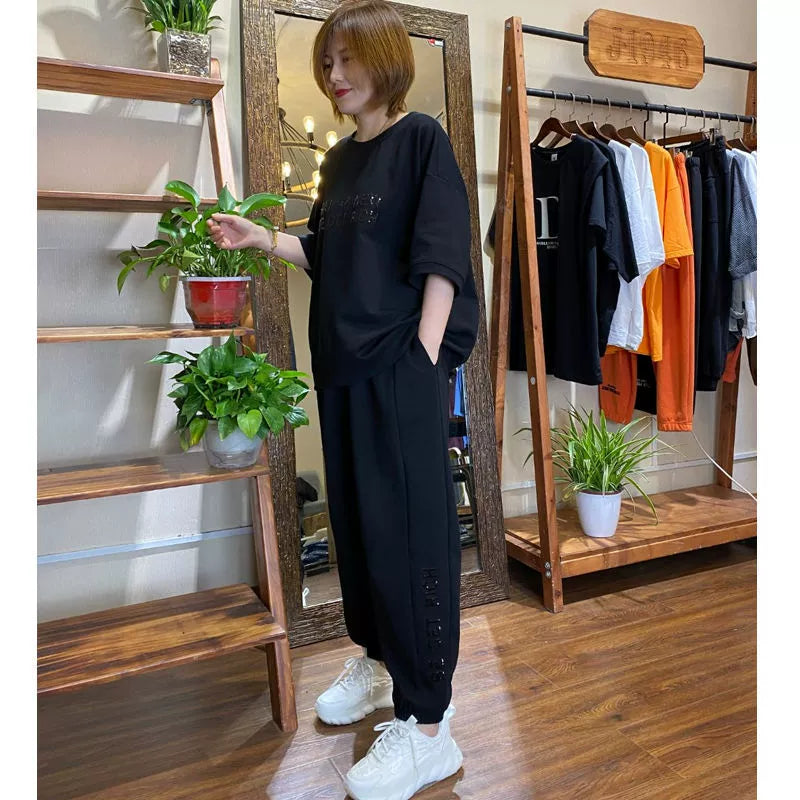 🌹【M-4XL】【Top + Nohavice】Nová dámska športová a ležérna súprava oblečenia 