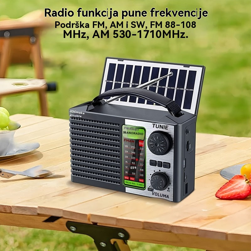 💥🏕️Večnamenski prenosni radio, AM radio, stabilna Bluetooth kartica, večpasovni zvok